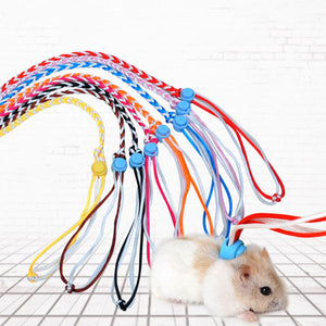 1.4m Adjustable Pet Hamster Leash Harness Rope Gerbil Cotton Rope Harness Lead Collar for Rat Mouse Hamster Pet Cage Leash