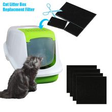 Load image into Gallery viewer, 4/6Pcs Pet Cat Litter Box Filter Kitten Pad Activated Carbon Deodorizing Filters Carbon Pack Deodorant Charcoal Filter Home
